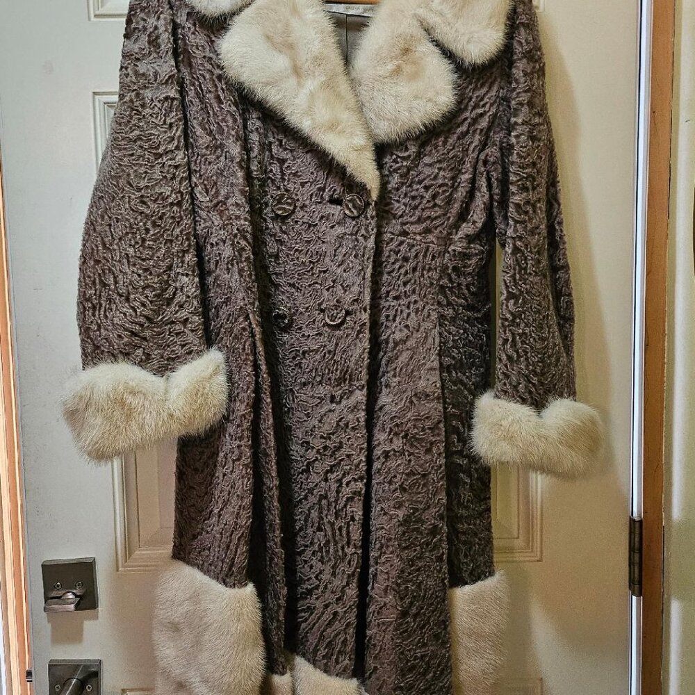 Szor Vintage Mink Lamb Womens Medium Coat Jacket Retro